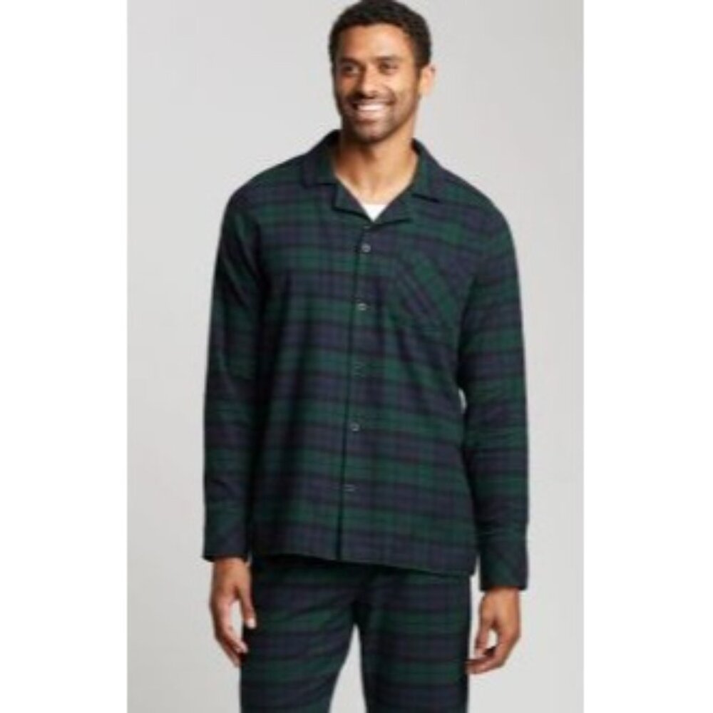 Pendleton Flannel Plaid Pajama Top Size Small Cotton Button Up Blue Green NWT $9